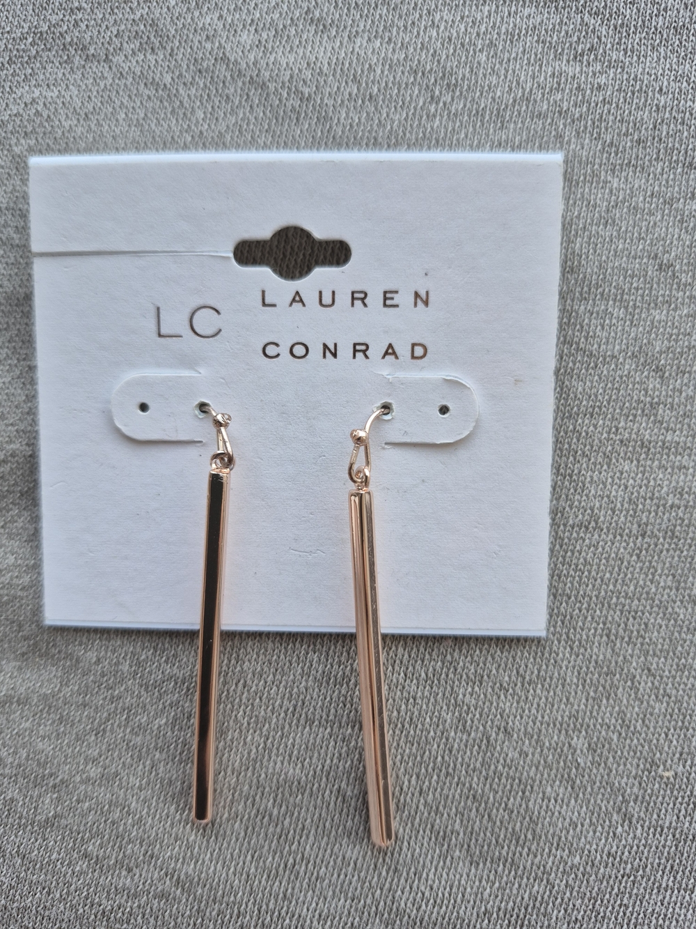 LC Lauren Conrad Rose Gold Linear Drop Earrings